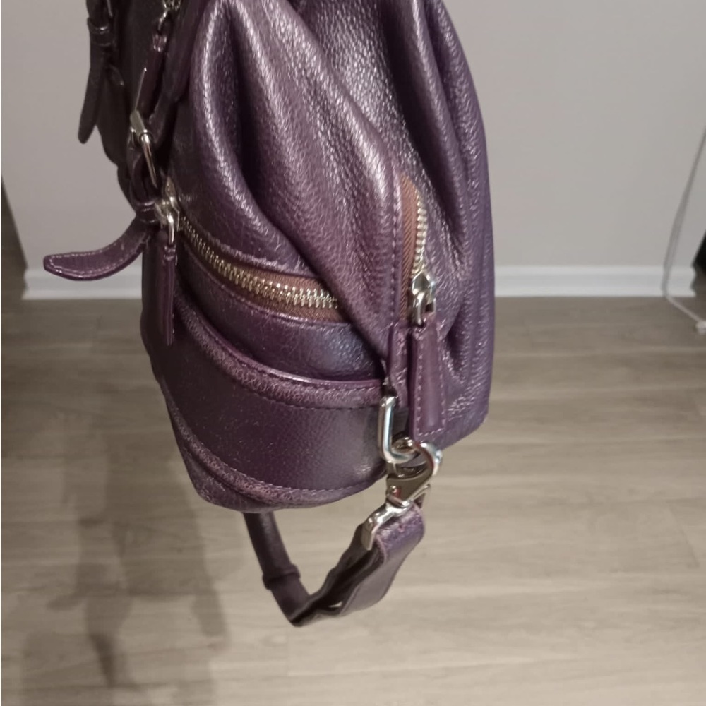 Authentic Leather Cole Haan Shoulder/Hand bag. Purple Color - Picture 9 of 14